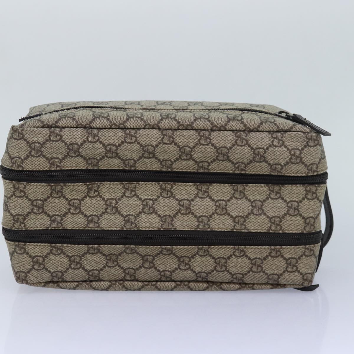 GUCCI GG Supreme Shoes case Pouch PVC Leather Beige 02888 83137