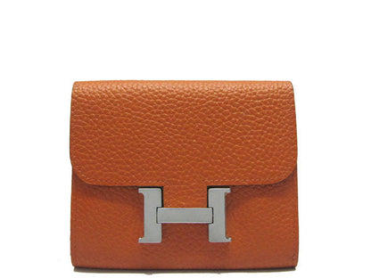 Hermes Wallet H2006 Ladies Cow Leather Orange