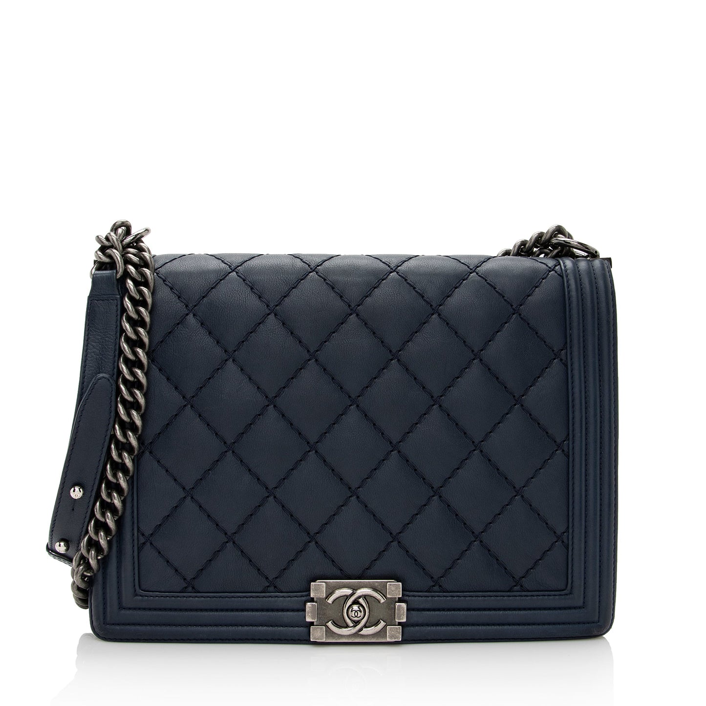 Chanel Calfskin Double Stitch Large Boy Bag (22183)