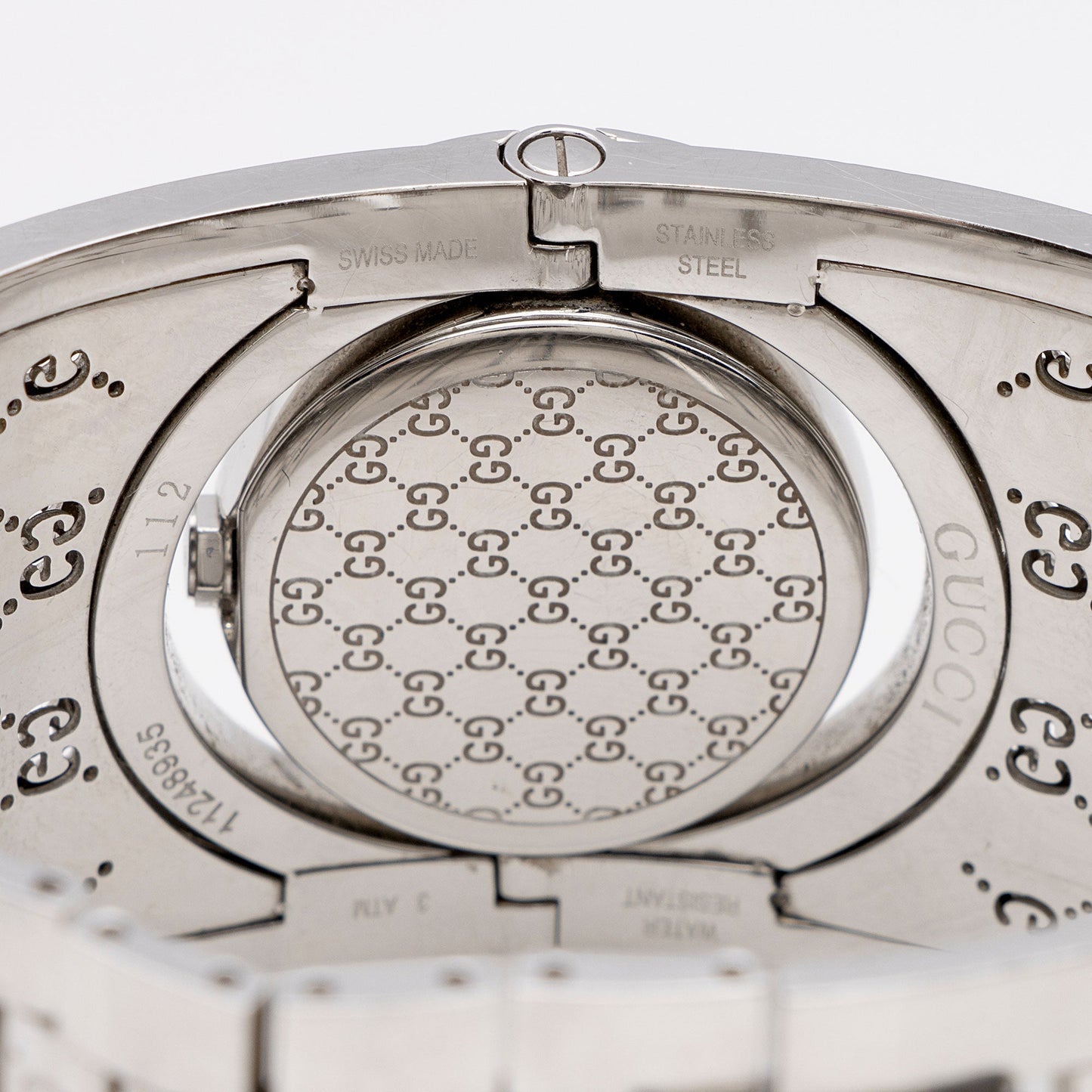 Gucci Stainless Steel Diamond GG Twirl Wide Watch (NxQMJm)