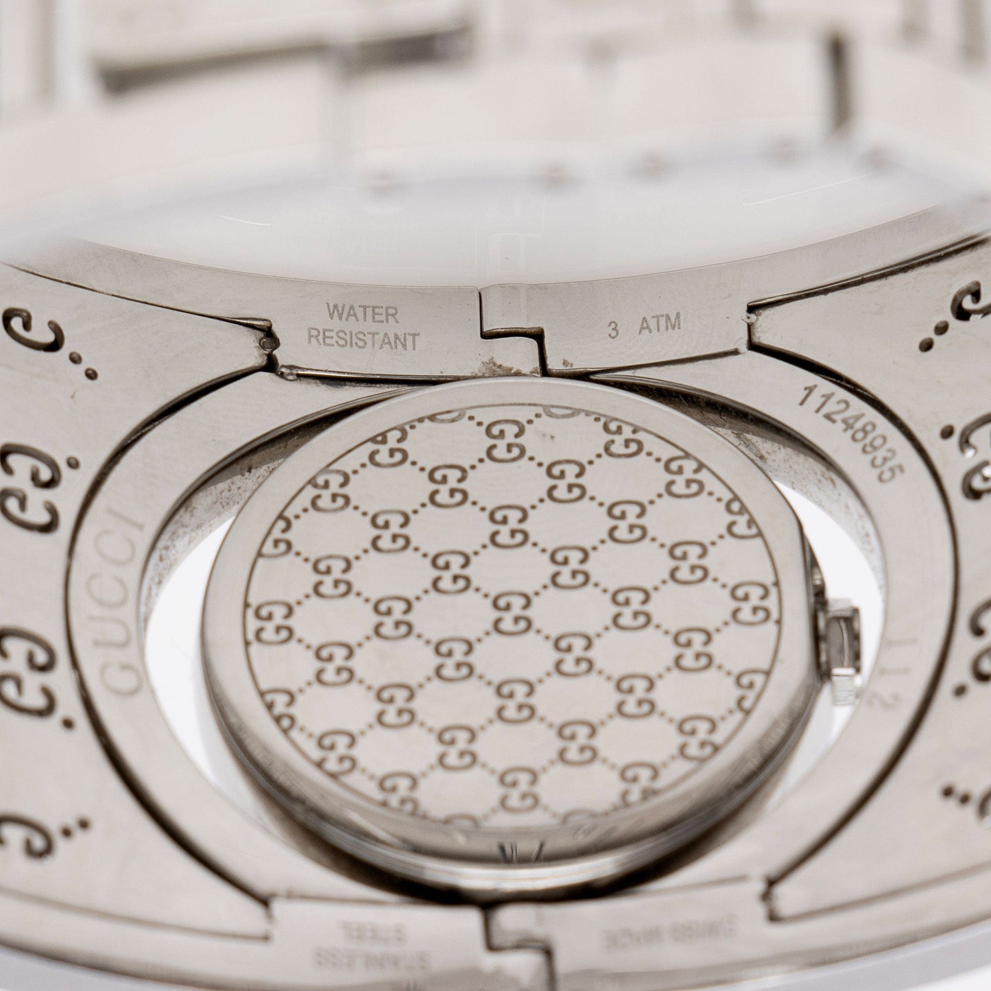 Gucci Stainless Steel Diamond GG Twirl Wide Watch (NxQMJm)