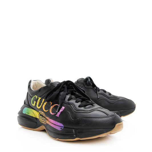 Gucci Leather Rainbow Rhyton Sneakers - Men's Size 8.5 / 42 (SHF-20553)