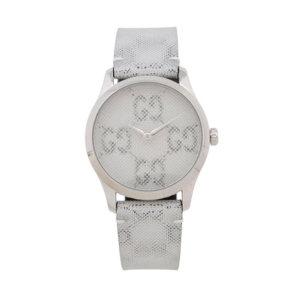 Gucci Stainless Steel GG Hologram Leather G-Timeless Watch (LehY5T)