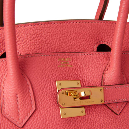 Top Quality Hermes Birkin 30 Rose Lipstick Togo Gold Hardware