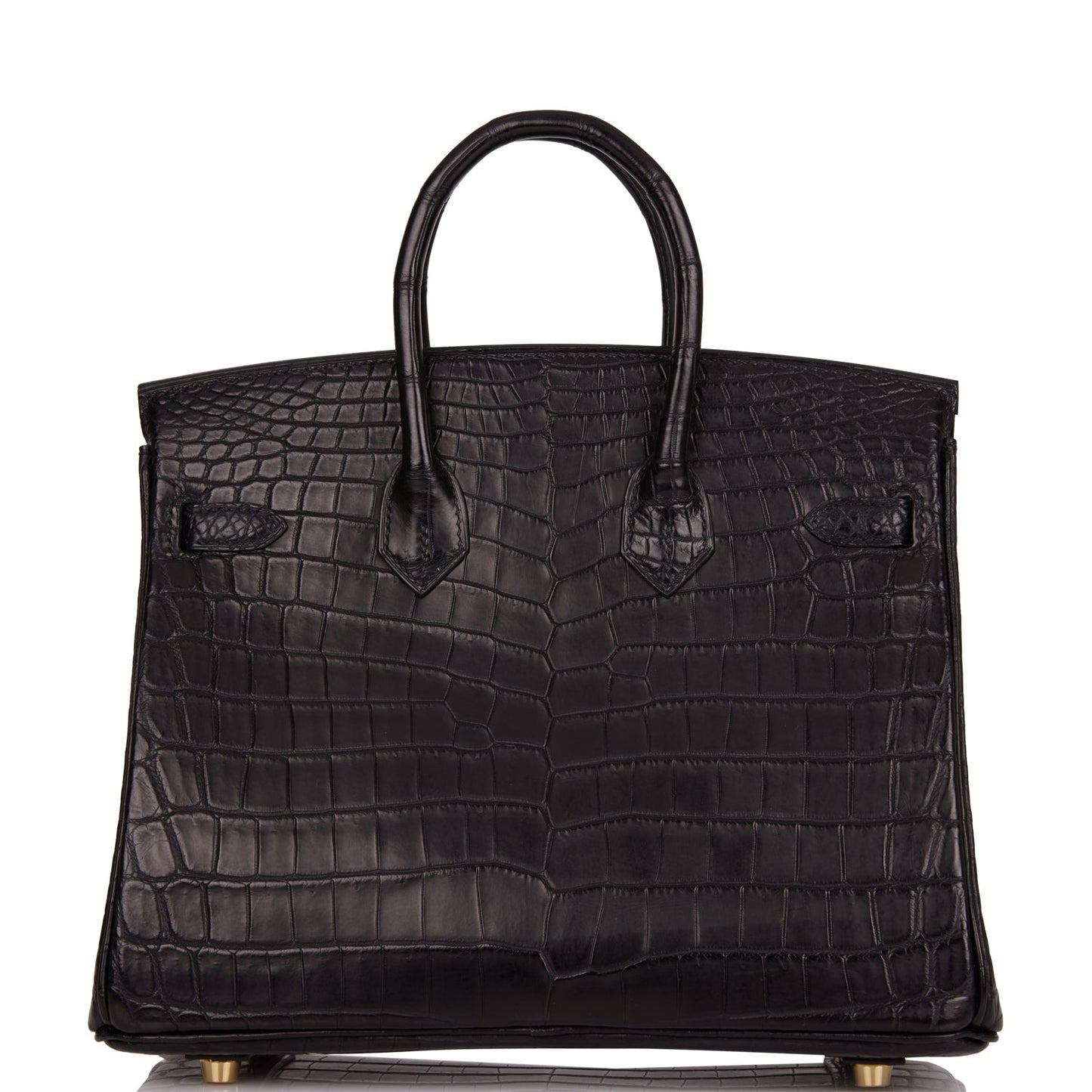 Hermes Birkin 25 Black Matte Niloticus Crocodile Gold Hardware