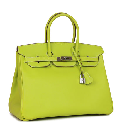 Top Quality Hermes Birkin 35 Kiwi Candy Epsom Palladium Hardware