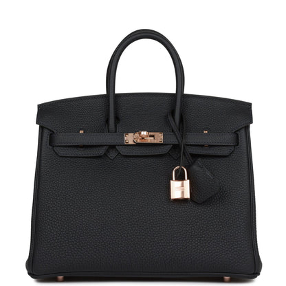 Hermes Birkin 25 Caban Togo Rose Gold Hardware