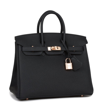 Hermes Birkin 25 Caban Togo Rose Gold Hardware