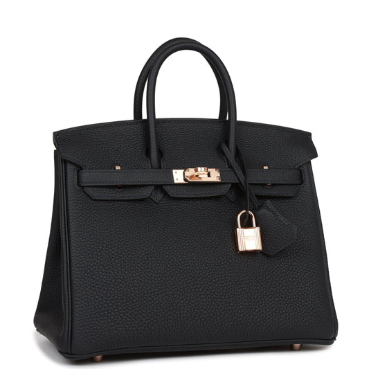 Hermes Birkin 25 Caban Togo Rose Gold Hardware