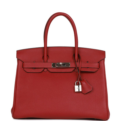 Top Quality Hermes Birkin 30 Rouge Imperial Togo Palladium Hardware