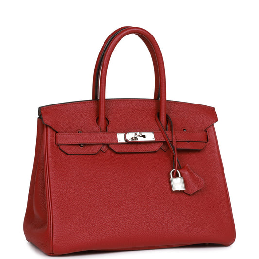 Top Quality Hermes Birkin 30 Rouge Imperial Togo Palladium Hardware