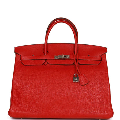 Top Quality Hermes Birkin 40 Rouge Casaque Togo Palladium Hardware