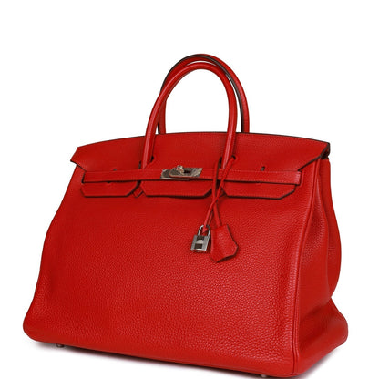 Top Quality Hermes Birkin 40 Rouge Casaque Togo Palladium Hardware