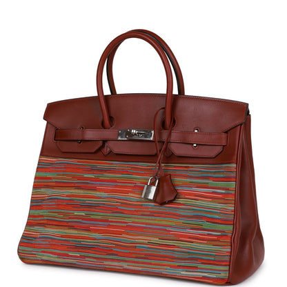 Top Quality Hermes Birkin 35 Vibrato Rouge H Boxcalf Palladium Hardware