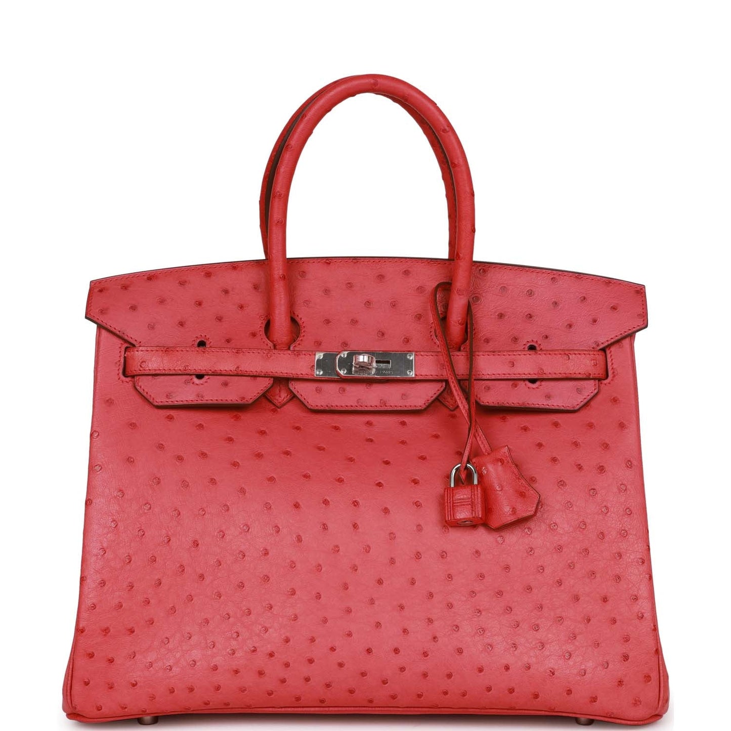 Top Quality Hermes Birkin 35 Bougainvillea Ostrich Palladium Hardware