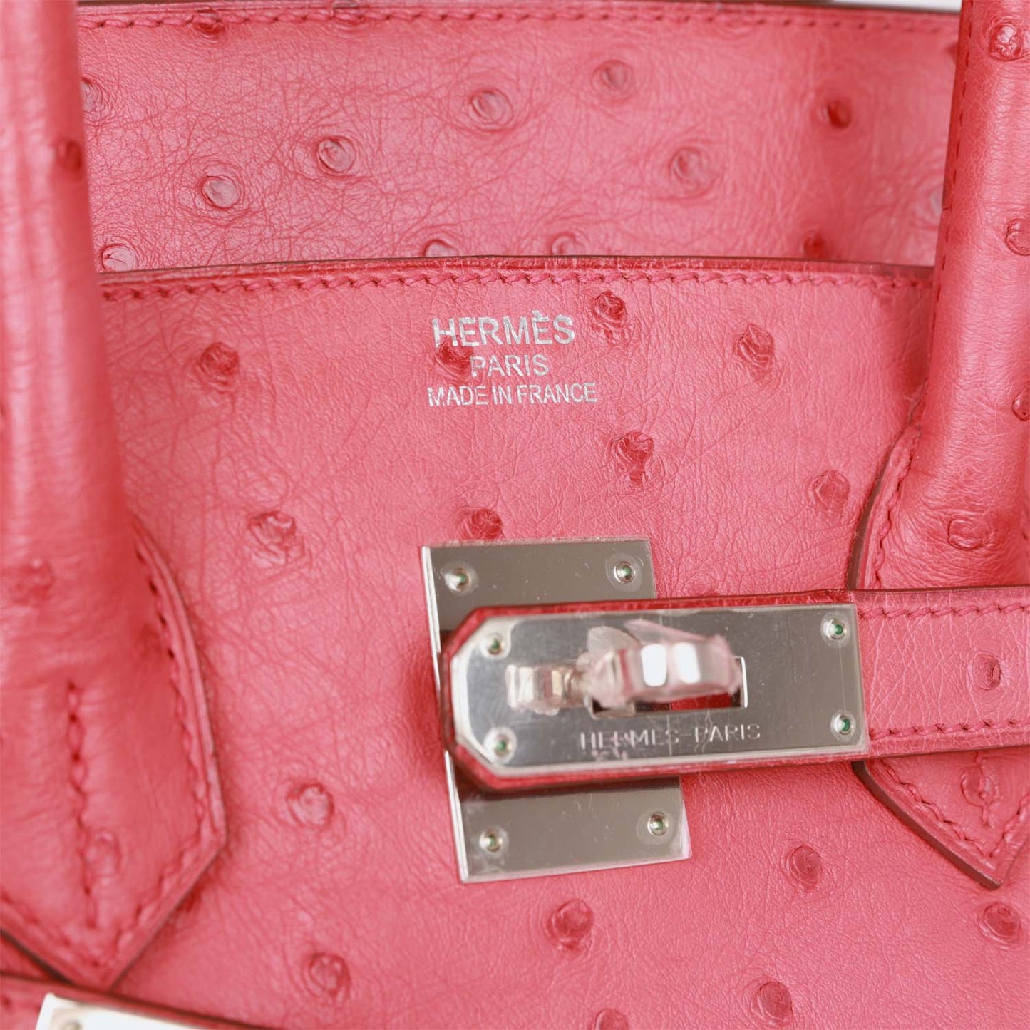 Top Quality Hermes Birkin 35 Bougainvillea Ostrich Palladium Hardware