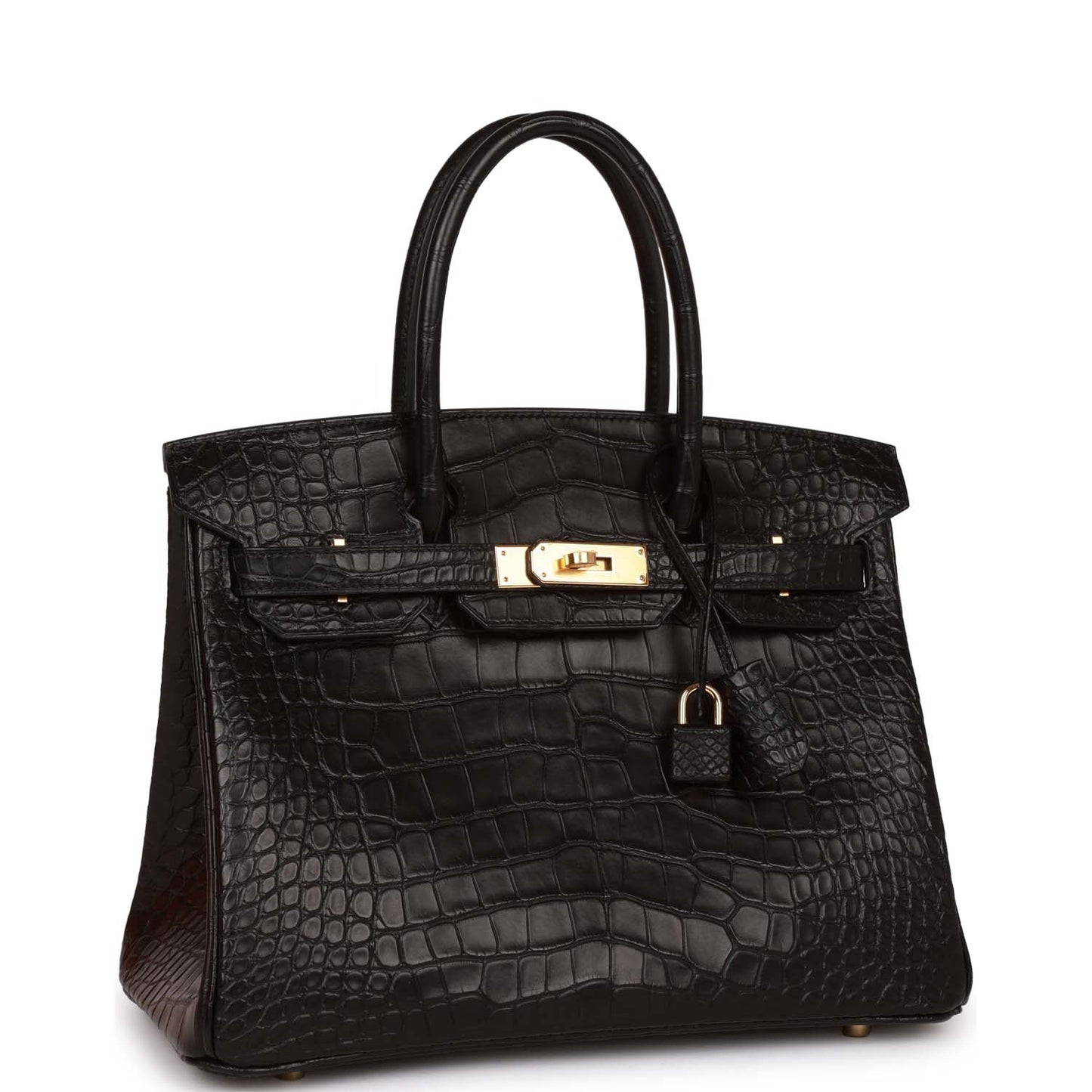 Hermes Birkin 30 Black Matte Alligator Gold Hardware