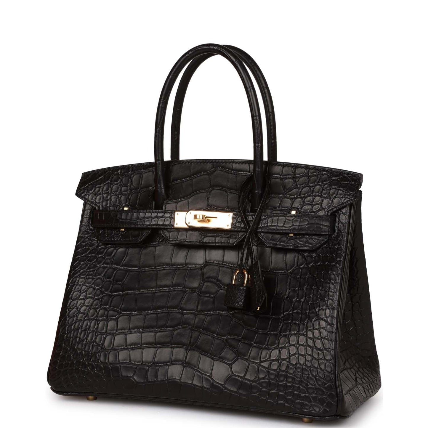 Hermes Birkin 30 Black Matte Alligator Gold Hardware