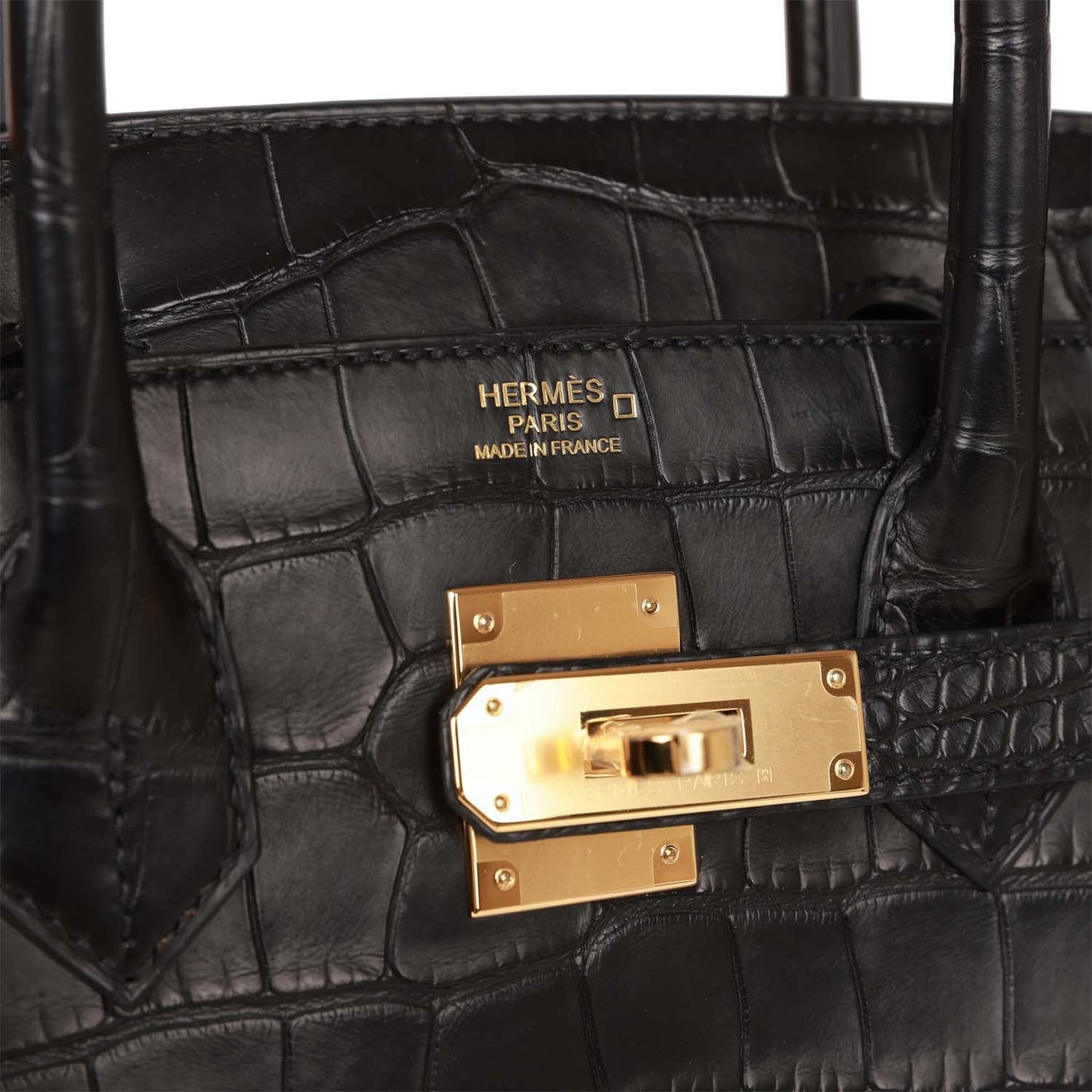 Hermes Birkin 30 Black Matte Alligator Gold Hardware