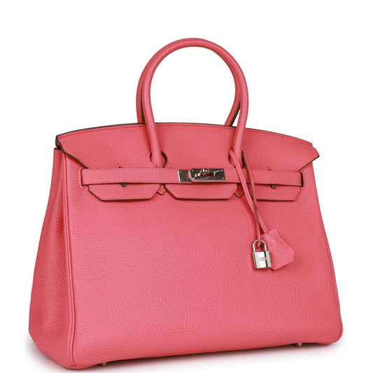 Top Quality Hermes Birkin 35 Rose Lipstick Togo Palladium Hardware