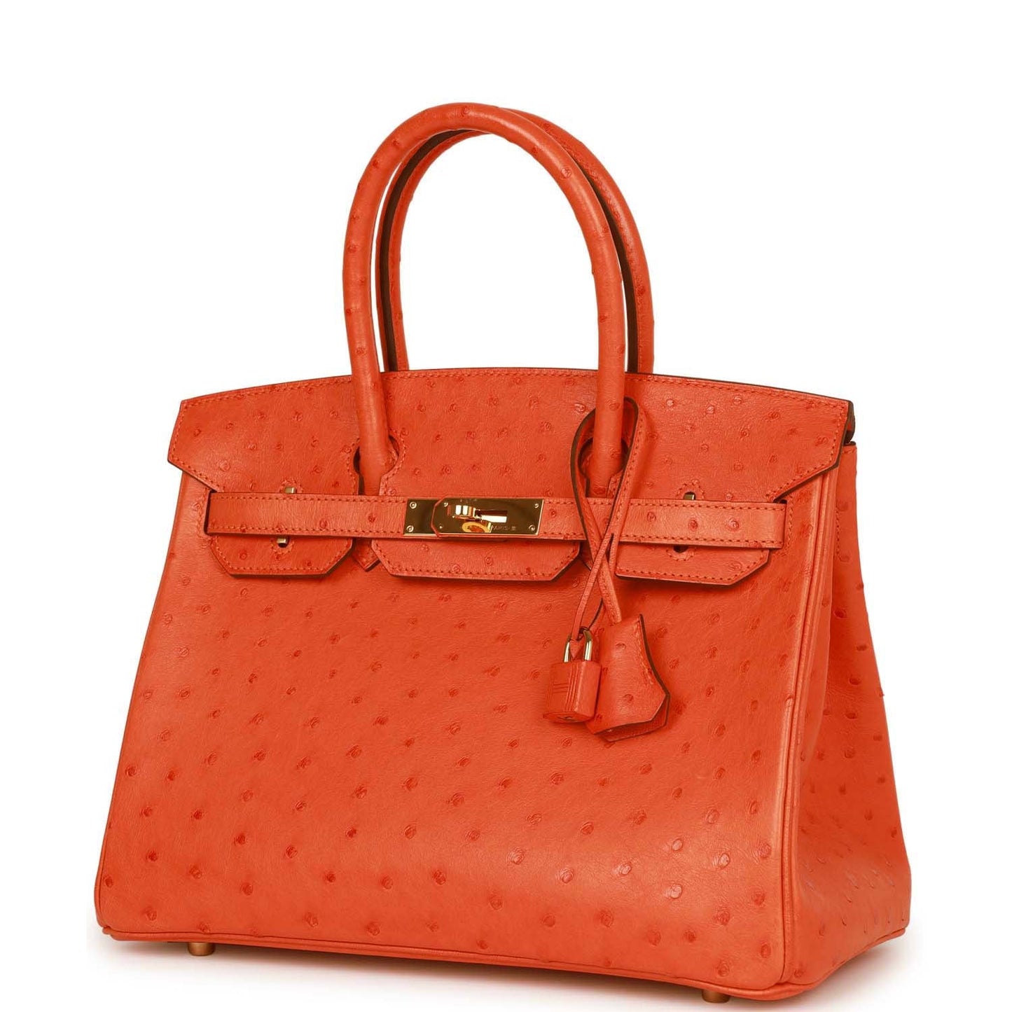 Top Quality Hermes Birkin 30 Tangerine Ostrich Gold Hardware