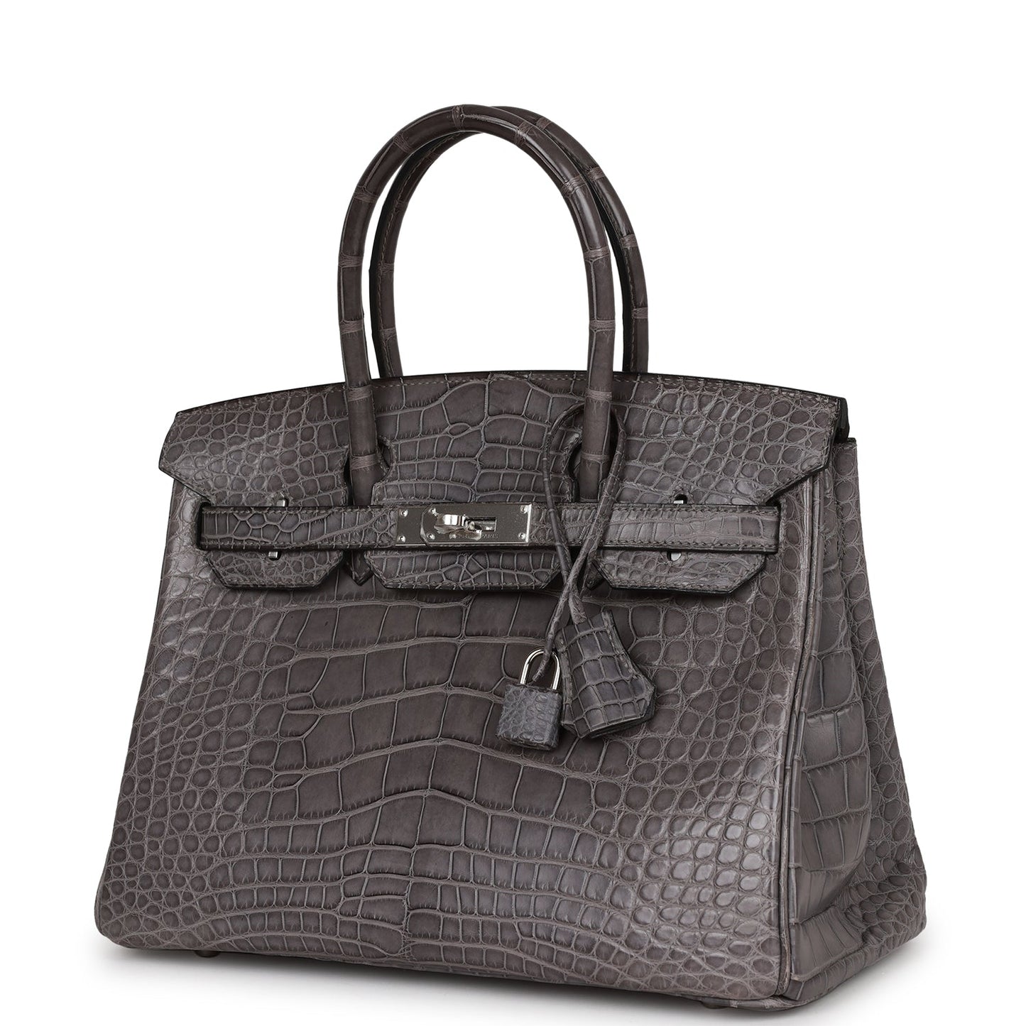 Top Quality Hermes Birkin 30 Gris Paris Matte Alligator Palladium Hardware