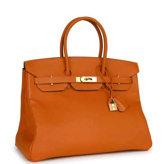 Top Quality Hermes Birkin 35 Feu Epsom Gold Hardware