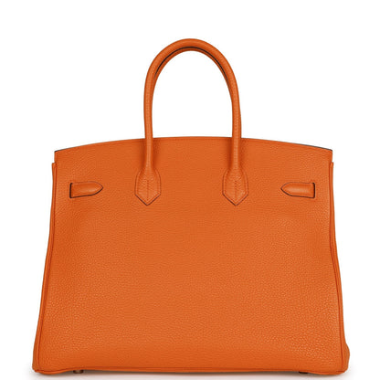 Top Quality Hermes Birkin 35 Orange H Togo Palladium Hardware