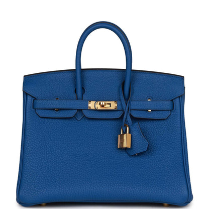 Top Quality Hermes Birkin 25 Bleu France Togo Gold Hardware