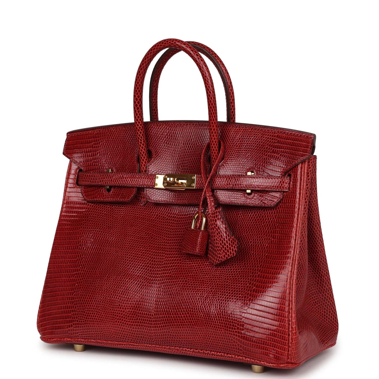 Top Quality Hermes Birkin 25 Rouge Moyen Salvator Lizard Gold Hardware