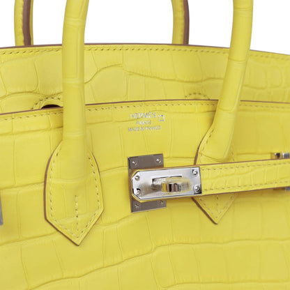 Hermes Birkin 25 Lime Matte Alligator Palladium Hardware