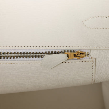 Top Quality Hermes Birkin 35 White Clemence Gold Hardware