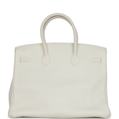 Top Quality Hermes Birkin 35 White Togo Palladium Hardware