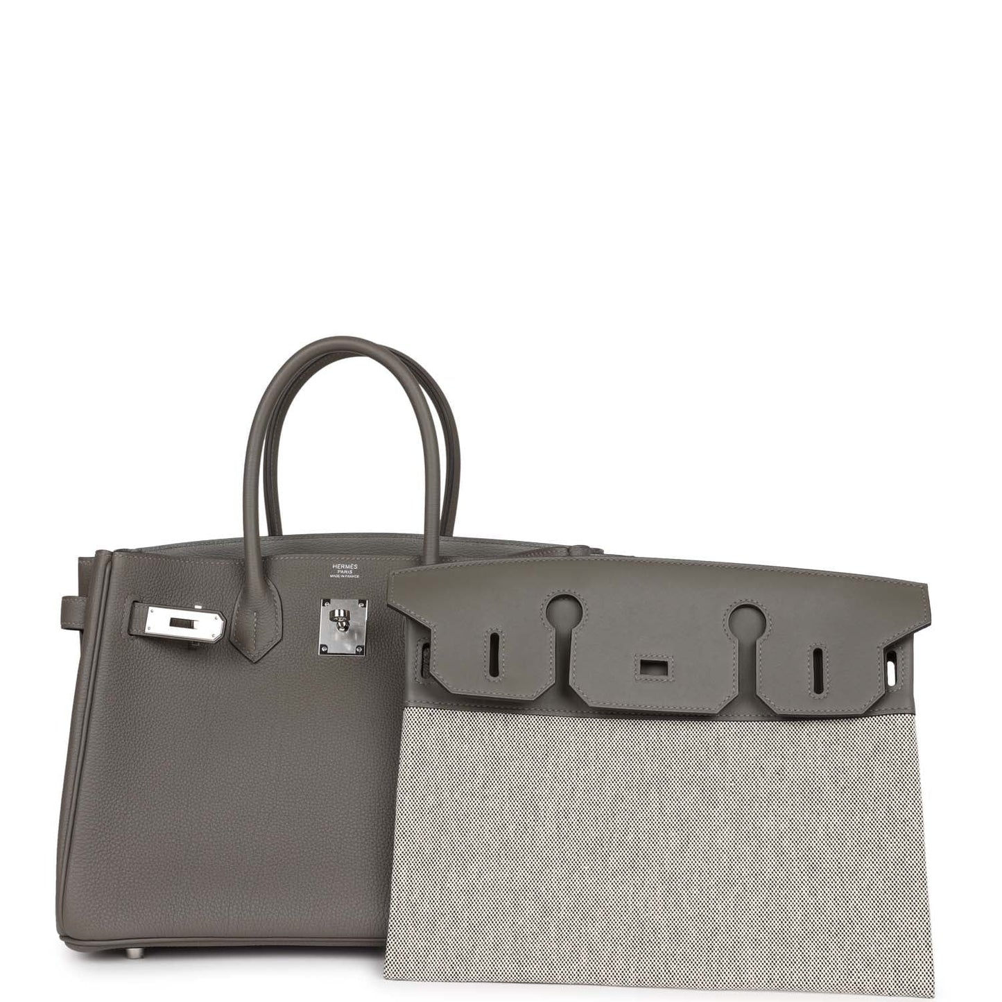 Hermes 3 En 1 Birkin 30 Gris Meyer Togo and Swift Palladium Hardware