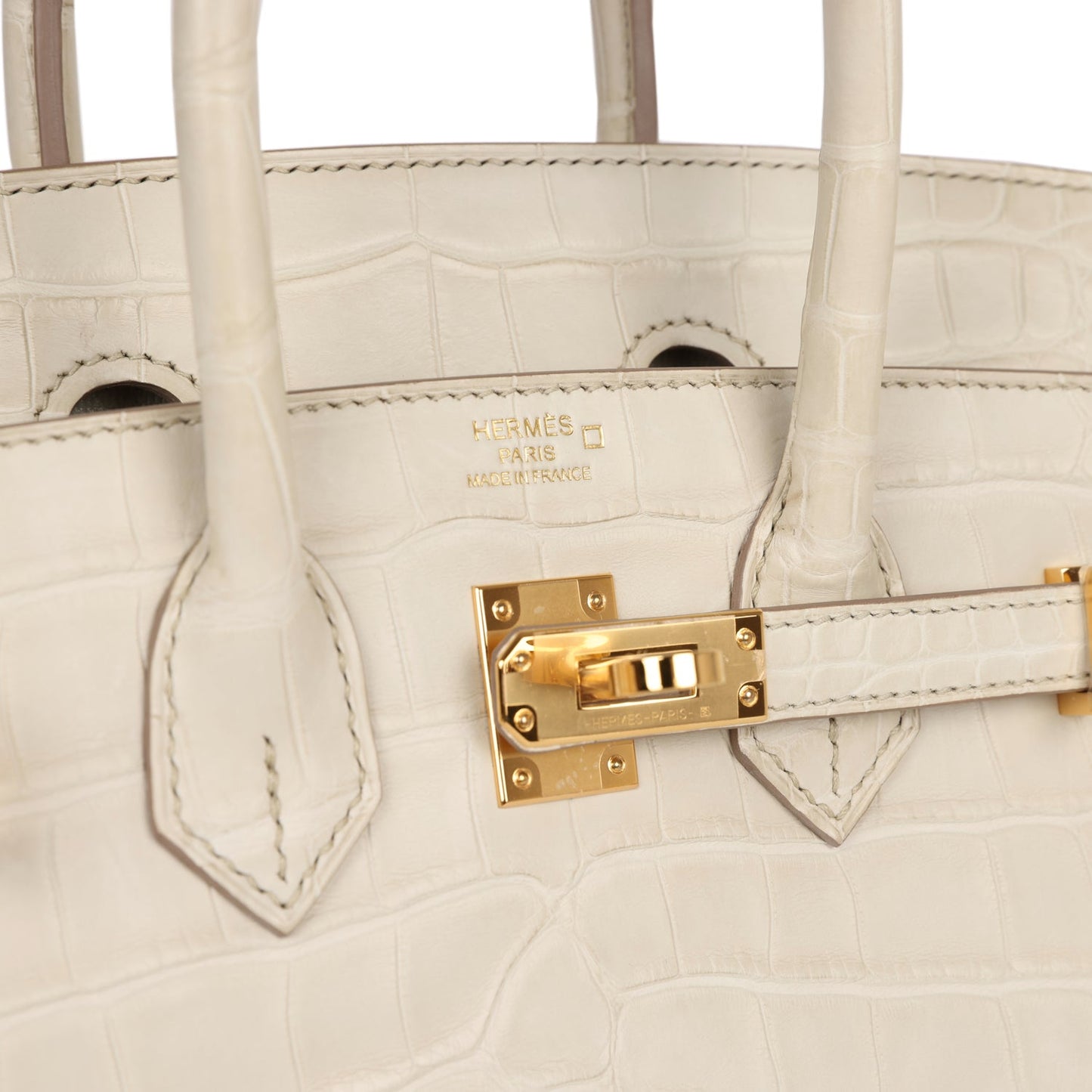 Hermes Birkin 25 Beton Matte Alligator Gold Hardware