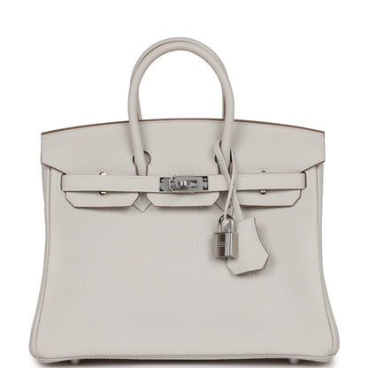 Hermes Birkin 25 Gris Pale Togo Palladium Hardware