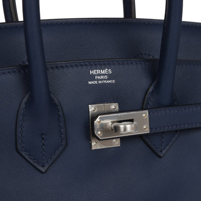 Hermes Birkin 25 Bleu Navy Swift Palladium Hardware