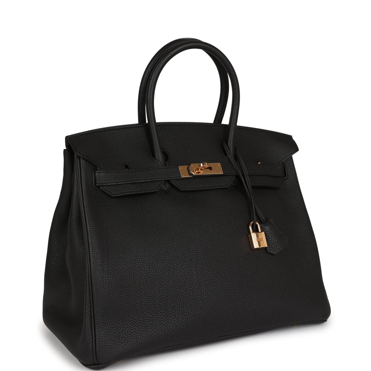 Top Quality Hermes Birkin 35 Black Togo Rose Gold Hardware