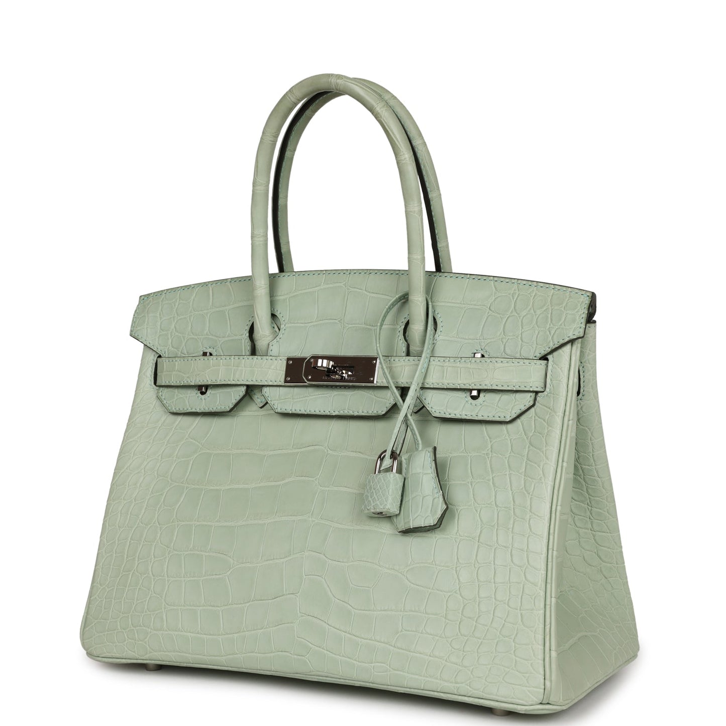 Top Quality Hermes Birkin 30 Vert D'Eau Matte Alligator Palladium Hardware