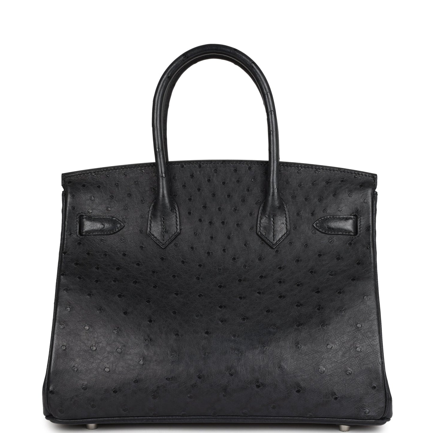 Top Quality Hermes Special Order (HSS) Birkin 30 Black Verso Ostrich Brushed Palladium Hardware