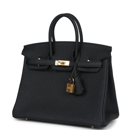 Hermes Birkin 25 Black Togo Gold Hardware