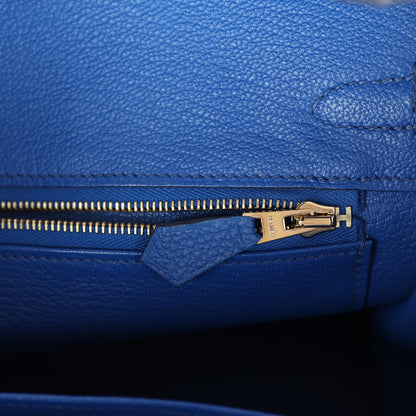 Hermes Birkin 25 Bleu France Togo Gold Hardware