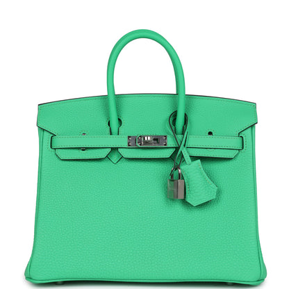 Hermes Birkin 25 Vert Comics Togo Palladium Hardware