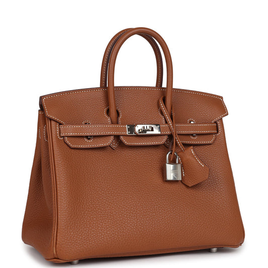 Hermes Birkin 25 Gold Togo Palladium Hardware