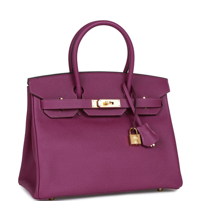 Hermes Birkin 30 Anemone Epsom Gold Hardware