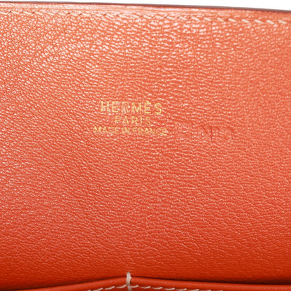 Vintage Hermes Kelly Retourne 28 Orange Dalmatian Buffalo Gold Hardware