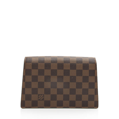 Louis Vuitton Damier Ebene Croisette Chain Wallet (IbUAlI)