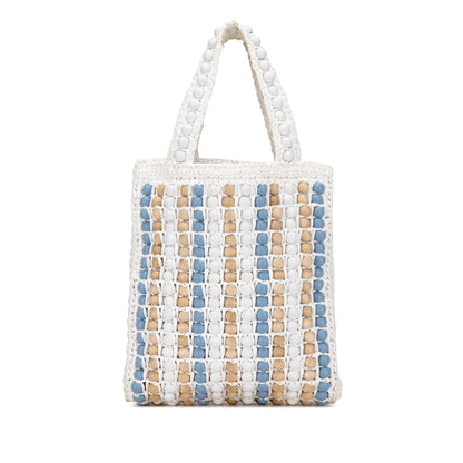 Prada Beaded Raffia Logo Tote dzCs8E