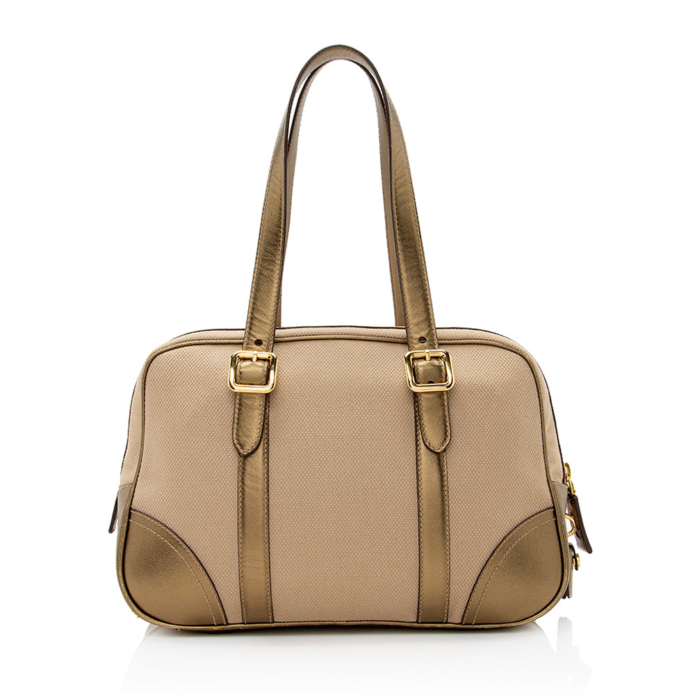 Prada Bowling Metallic Satchel 21637