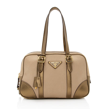 Prada Bowling Metallic Satchel 21637